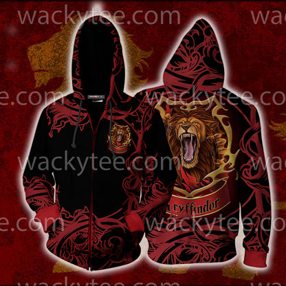 Brave Like A Gryffindor Harry Potter Zip Up Hoodie