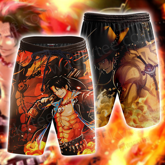 One Piece Portgas D. Ace 3D Beach Shorts