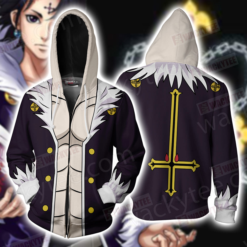 Hunter x Hunter Kuroro Lucifer Cosplay Zip Up Hoodie Jacket 4XL