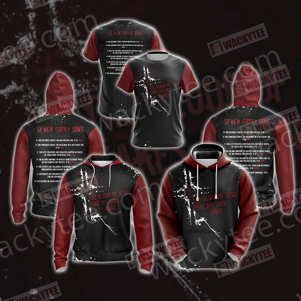 Christian - Seven Godly Sins Unisex Zip Up Hoodie Jacket