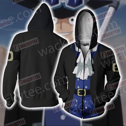 One Piece Sabo Cosplay 3D Zip Up Hoodie Jacket 4XL