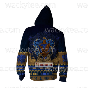 Wise Like A Ravenclaw Harry Potter Wacky Style Zip Up Hoodie