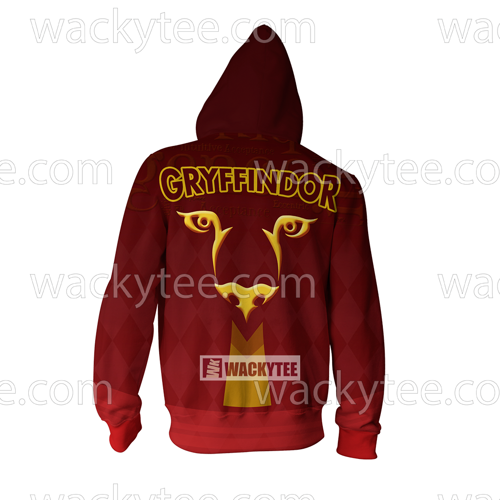 Gryffindor Let Deeds Reveal Your Heart New Zip Up Hoodie