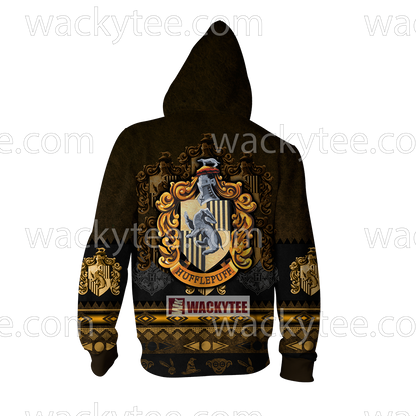 Loyal Like A Hufflepuff Harry Potter Wacky Style Zip Up Hoodie