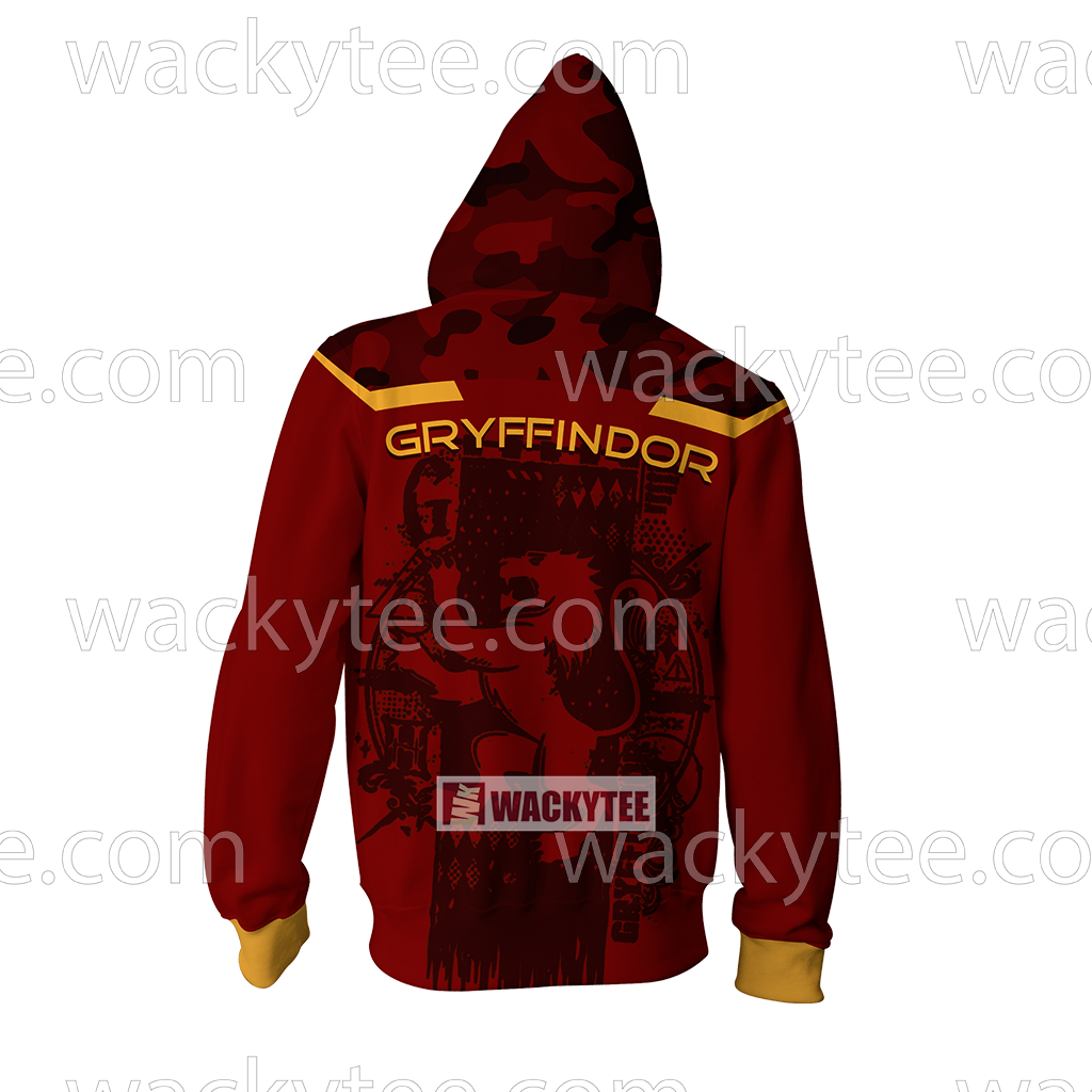 Gryffindor Let Deeds Reveal Your Heart Harry Potter Zip Up Hoodie