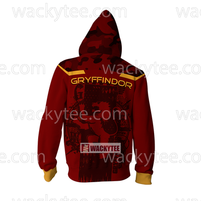 Gryffindor Let Deeds Reveal Your Heart Harry Potter Zip Up Hoodie