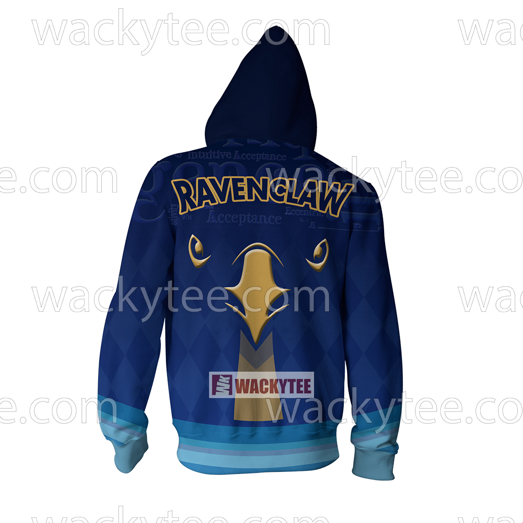 Ravenclaw The Doors Of Wisdom Are Never Shut New Zip Up Hoodie