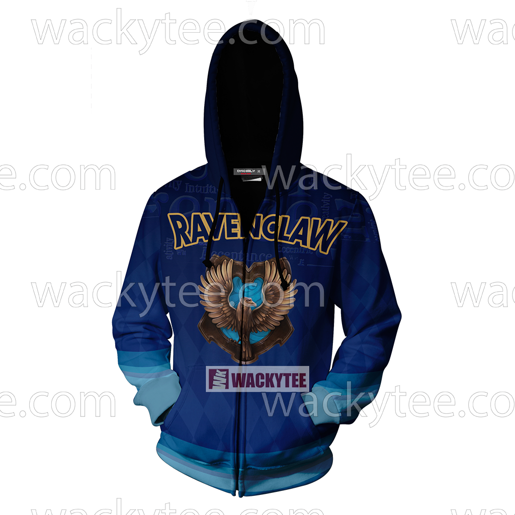 Ravenclaw The Doors Of Wisdom Are Never Shut New Zip Up Hoodie
