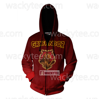 Gryffindor Let Deeds Reveal Your Heart New Zip Up Hoodie