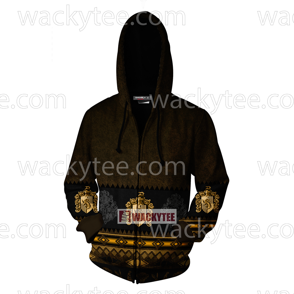 Loyal Like A Hufflepuff Harry Potter Wacky Style Zip Up Hoodie