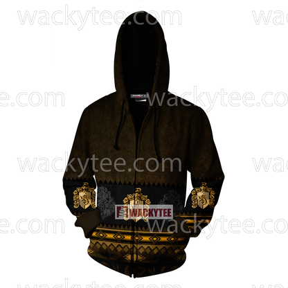 Loyal Like A Hufflepuff Harry Potter Wacky Style Zip Up Hoodie