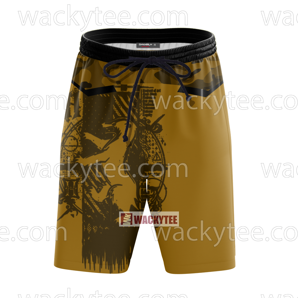 Hufflepuff My Honor Is My Loyalty Harry Potter Beach Shorts