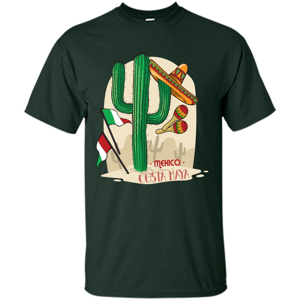 Summer T-shirt Mexico Costa Maya Forest Green