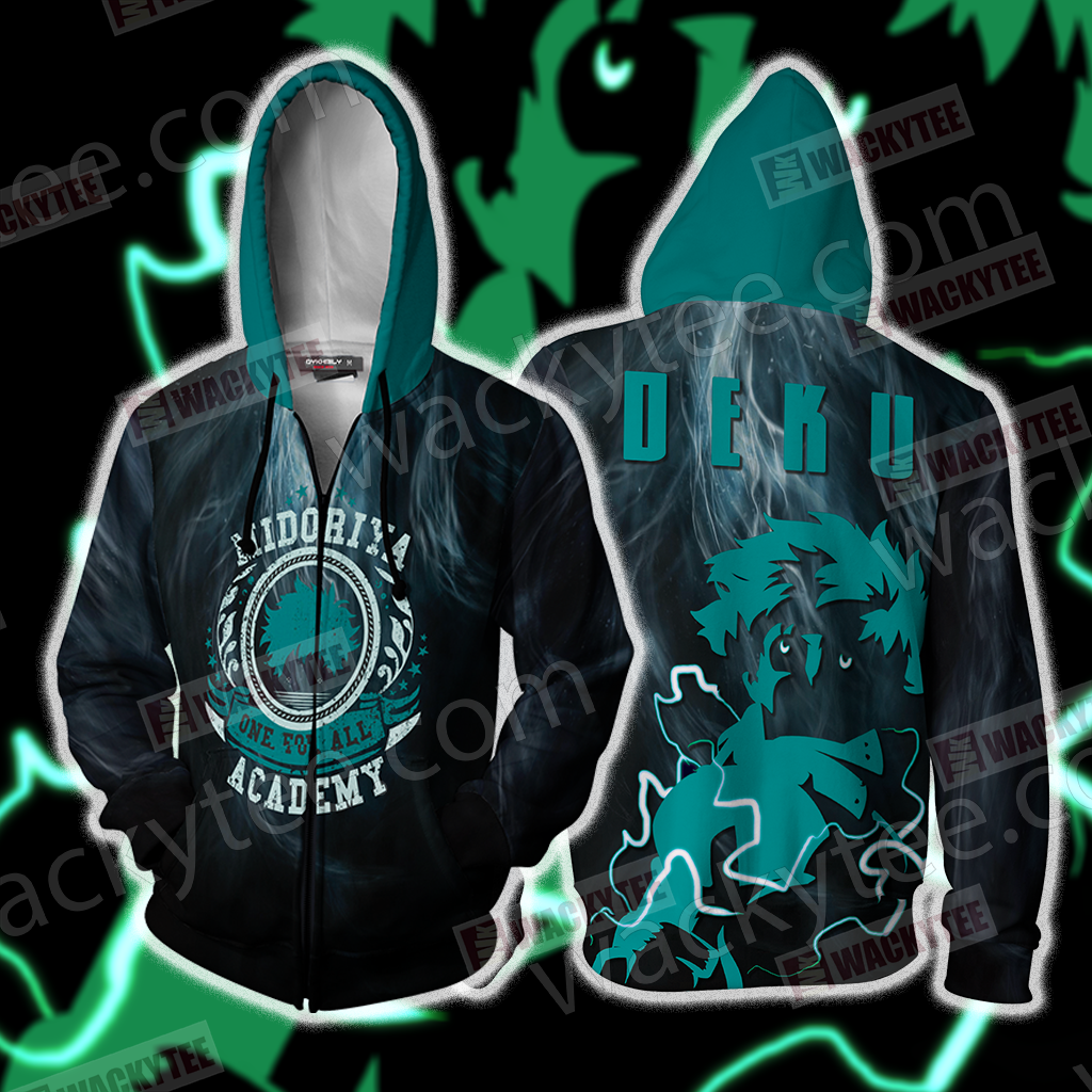 Boku No Hero Academia Izuku Midoriya Zip Up Hoodie Jacket 4XL