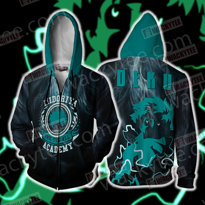 Boku No Hero Academia Izuku Midoriya Zip Up Hoodie Jacket 4XL