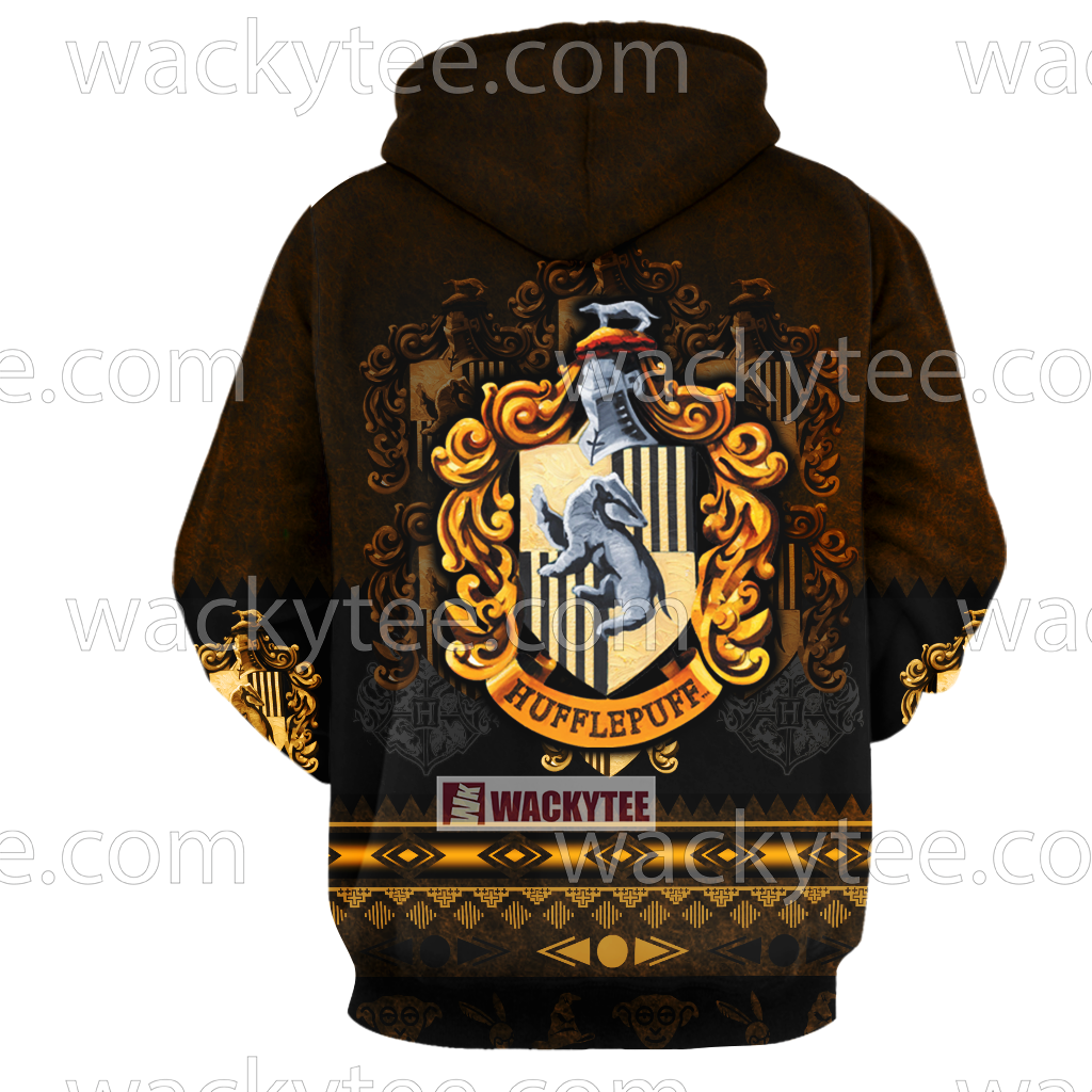 Loyal Like A Hufflepuff Harry Potter Wacky Style 3D Hoodie