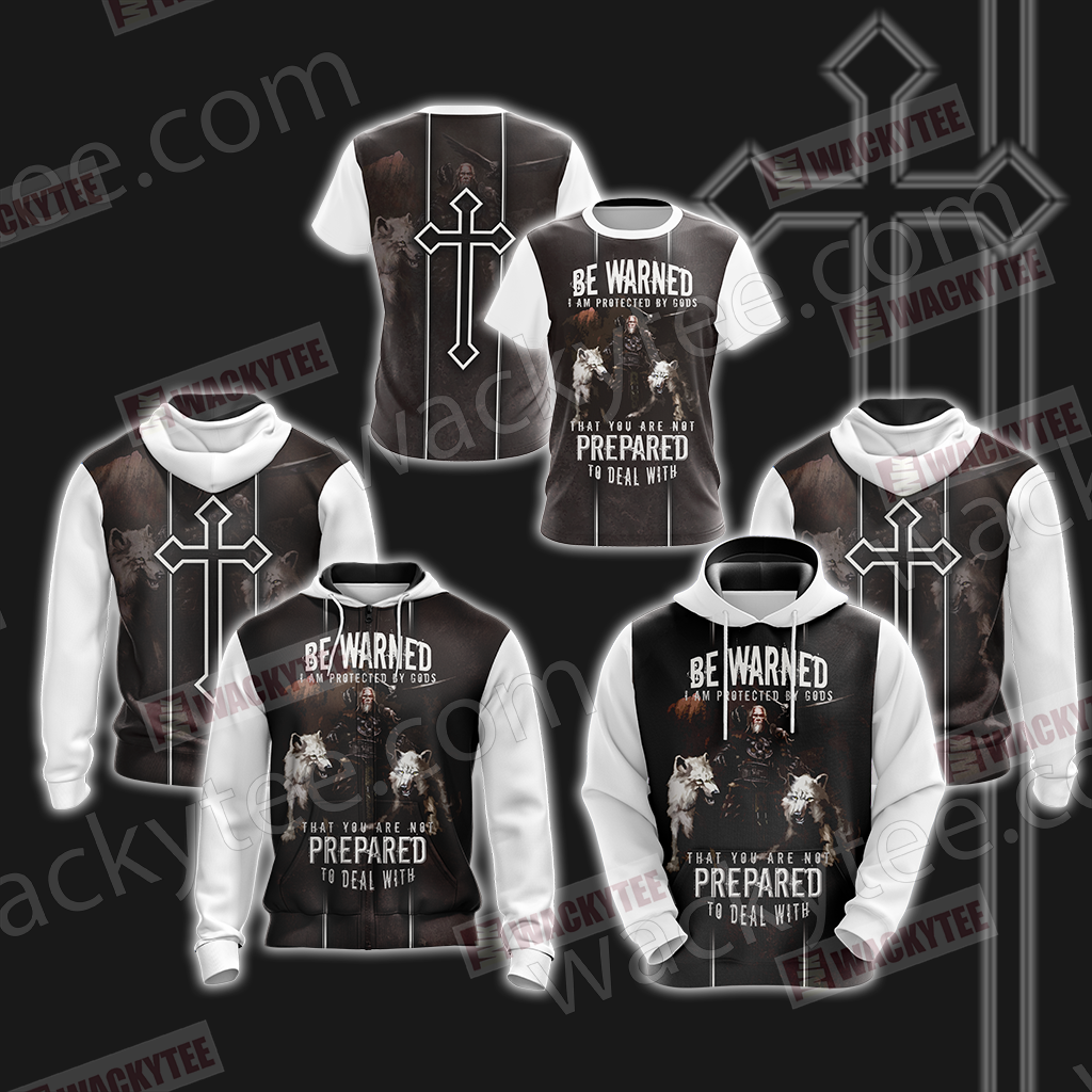 Christian Be Warned I Am Protected By Gods That You Are Not Perpared To Deal With Unisex Zip Up Hoodie Jacket