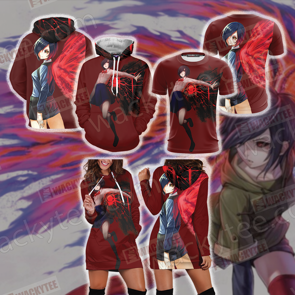 Tokyo Ghoul Touka Kirishima Unisex 3D Hoodie Dress - WackyTee