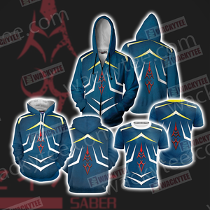 Fate/ Stay Night - Saber symbol Unisex Zip Up Hoodie Jacket
