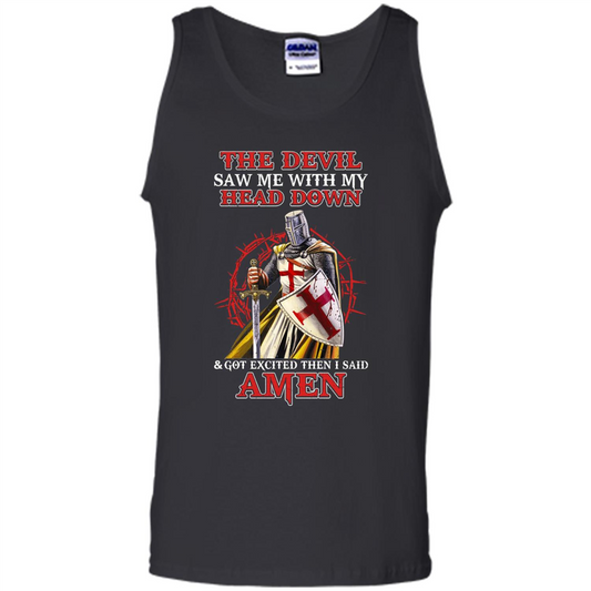 Knight Templar T-Shirt The Devil Saw Me My Head Down Black