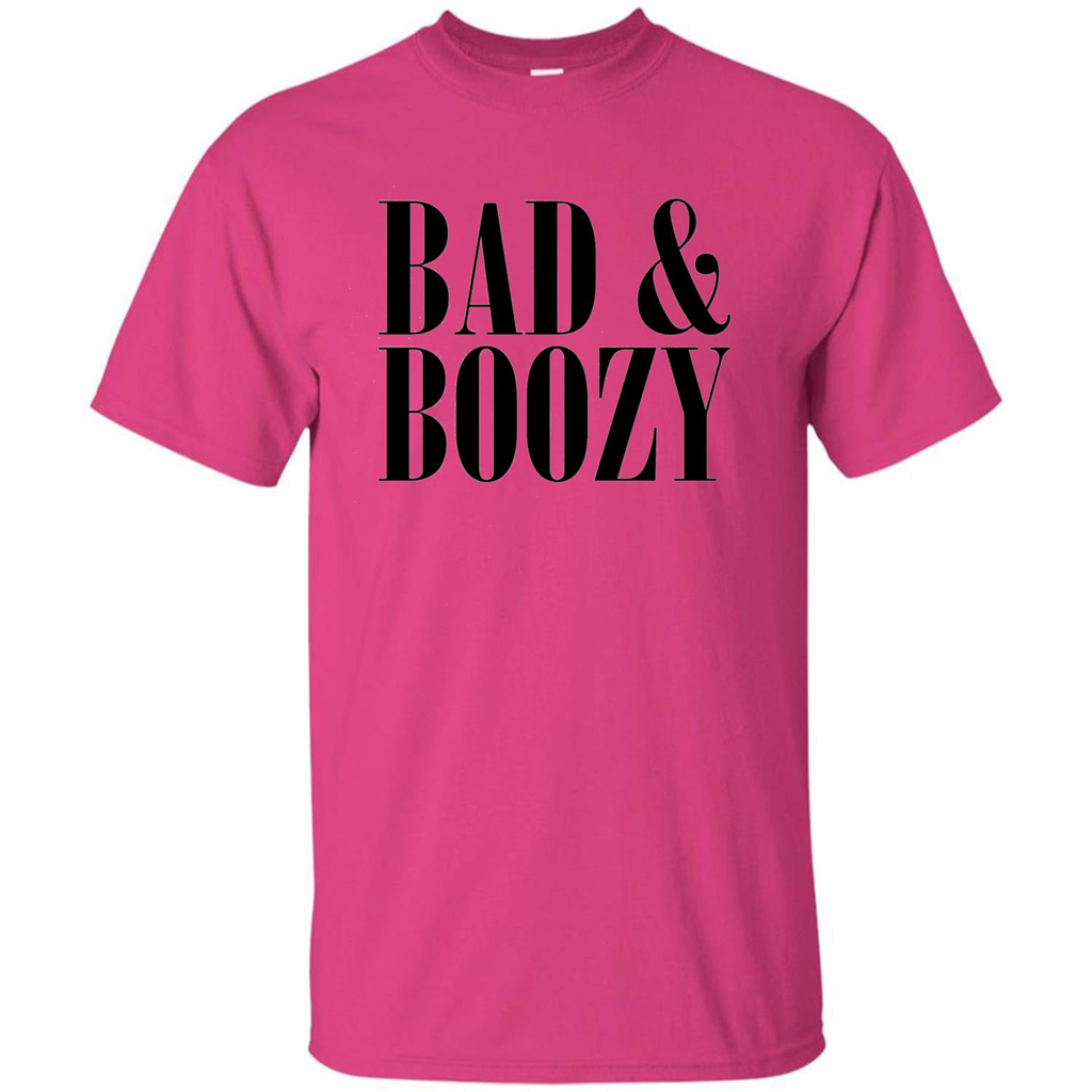 Bad And Boozy T-shirt Summer Beer Funny T-shirt Heliconia