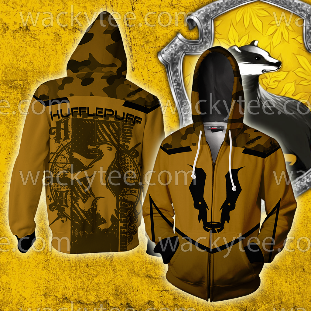 Hufflepuff My Honor Is My Loyalty Harry Potter Zip Up Hoodie 4XL