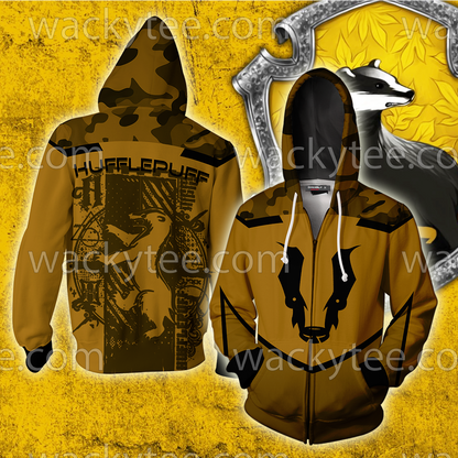 Hufflepuff My Honor Is My Loyalty Harry Potter Zip Up Hoodie 4XL