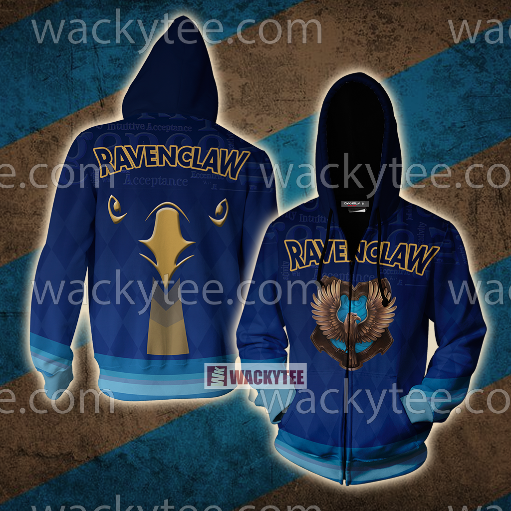 Ravenclaw The Doors Of Wisdom Are Never Shut New Zip Up Hoodie 4XL