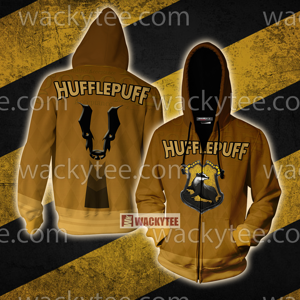 Hufflepuff My Honor Is My Loyalty New Zip Up Hoodie 4XL