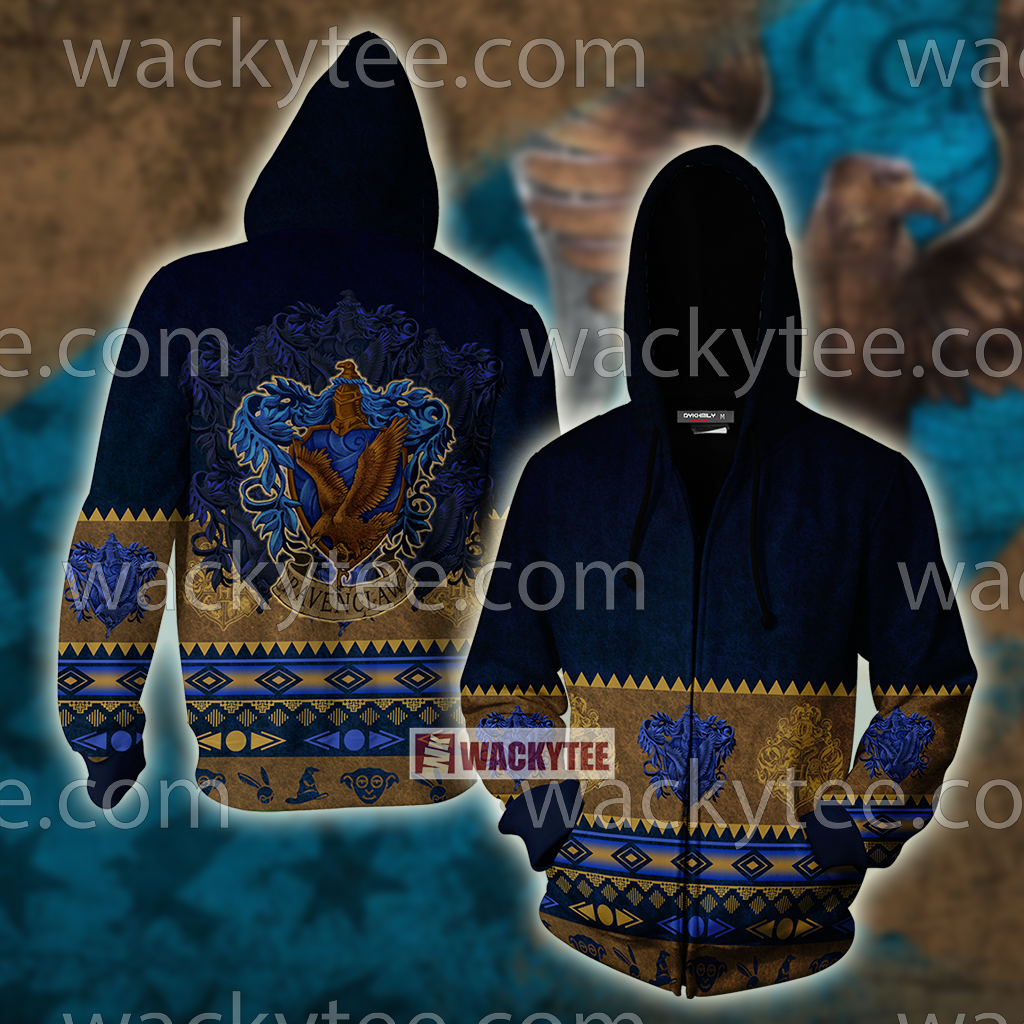 Wise Like A Ravenclaw Harry Potter Wacky Style Zip Up Hoodie 4XL