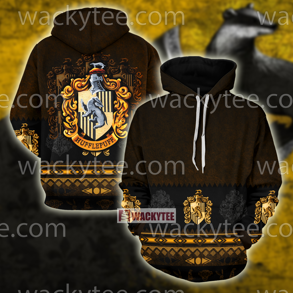 Loyal Like A Hufflepuff Harry Potter Wacky Style 3D Hoodie