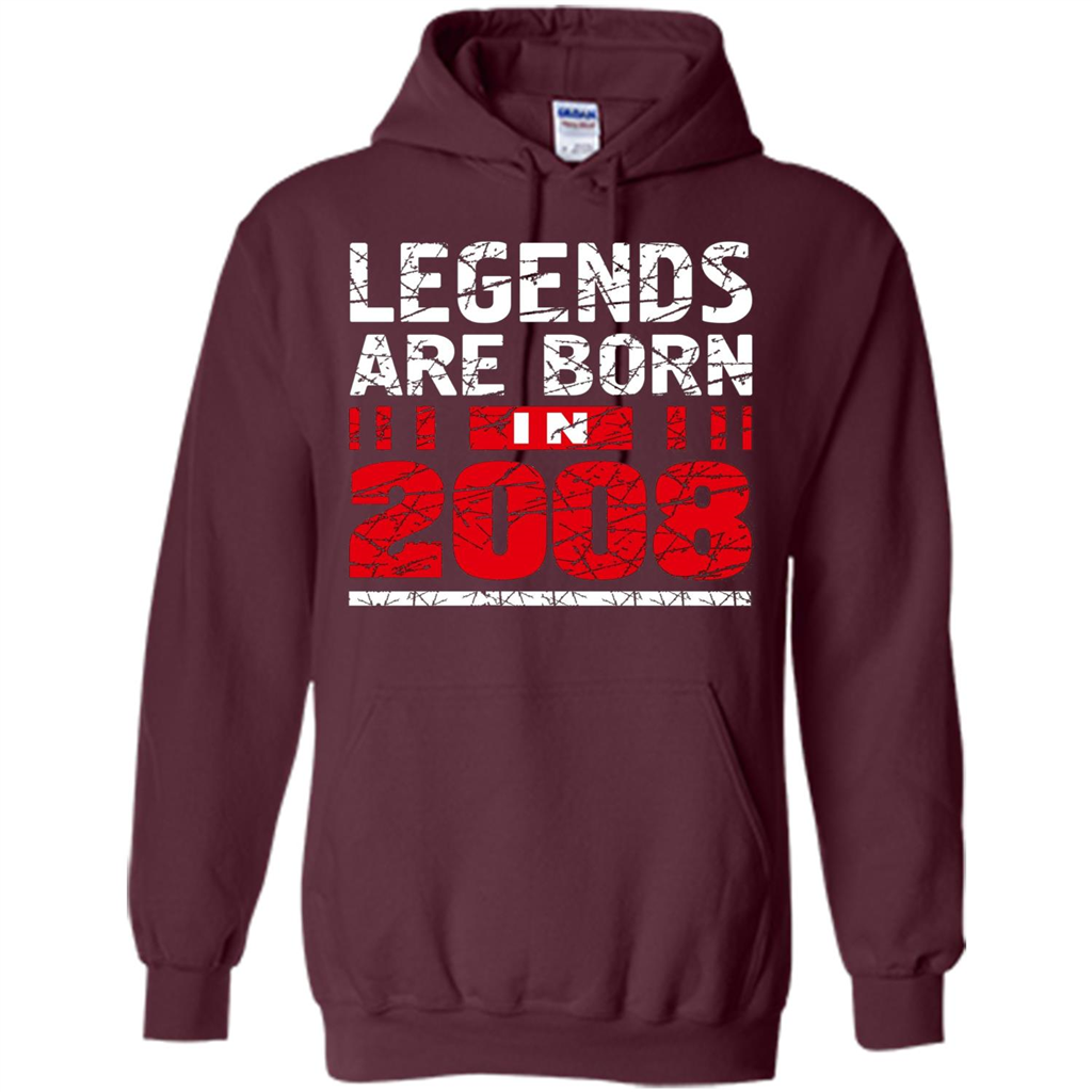 Birthday Gift T-shirt Legends Are Born In 2008 T-shirt Maroon