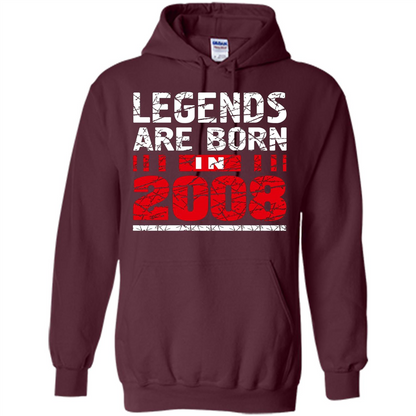 Birthday Gift T-shirt Legends Are Born In 2008 T-shirt Maroon