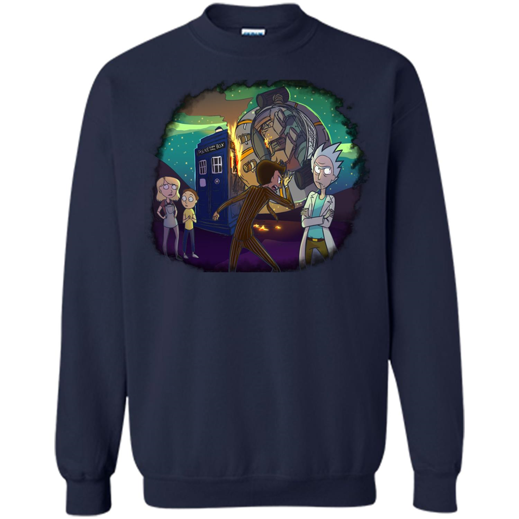 Doctorwho Vs Rick And Morty T-shirt Navy