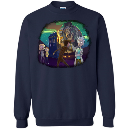 Doctorwho Vs Rick And Morty T-shirt Navy