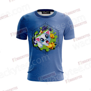 Digimon Gatomon Chibi Unisex 3D T-shirt