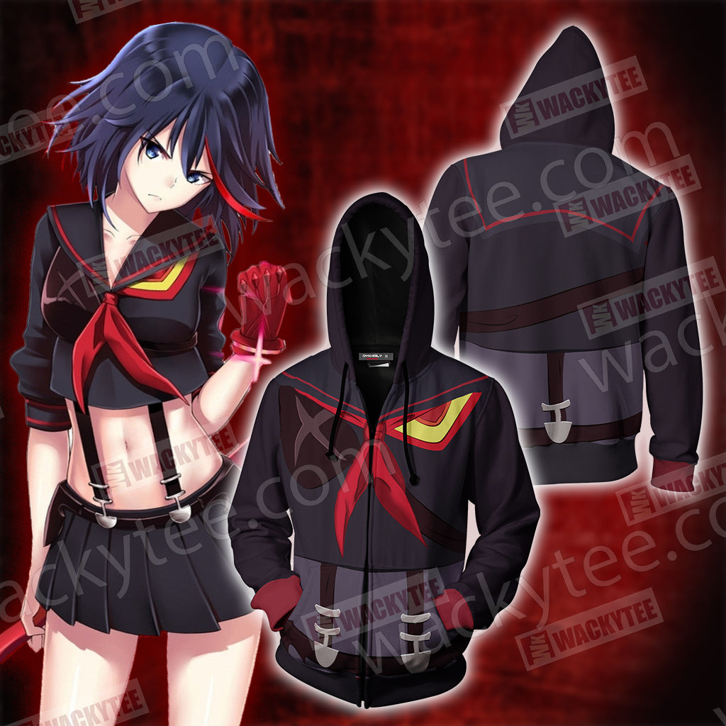 Kill la Kill Matoi Ryuko Cosplay Zip Up Hoodie Jacket 4XL
