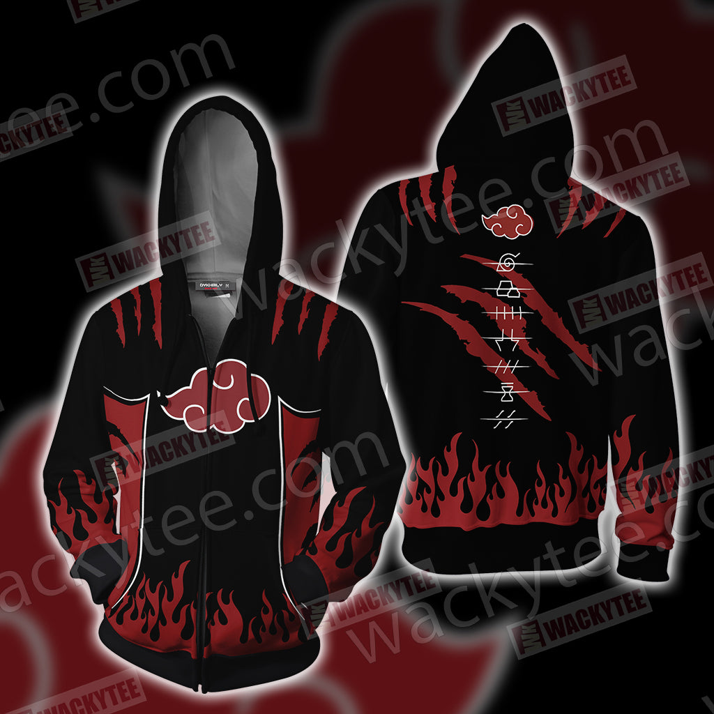 Naruto Akatsuki New Unisex Zip Up Hoodie Jacket Zip Hoodie