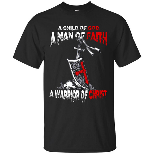 Christian T-shirt A Child Of God A Man Of Faith T-shirt Royal