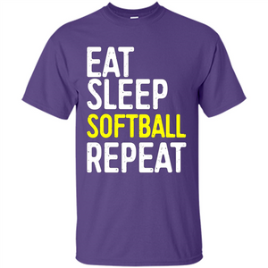 Softball T-shirt Eat Sleep Softball Repeat T-shirt