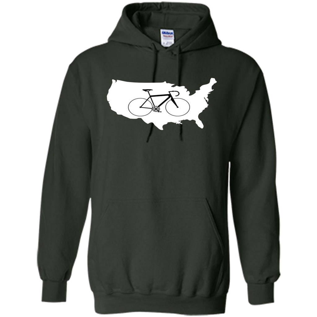 Bicycle America T-shirt USA States Road Bike Forest Green