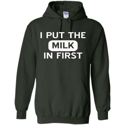England British Biscuit Cereal T-shirt I Put The Milk In First Forest Green