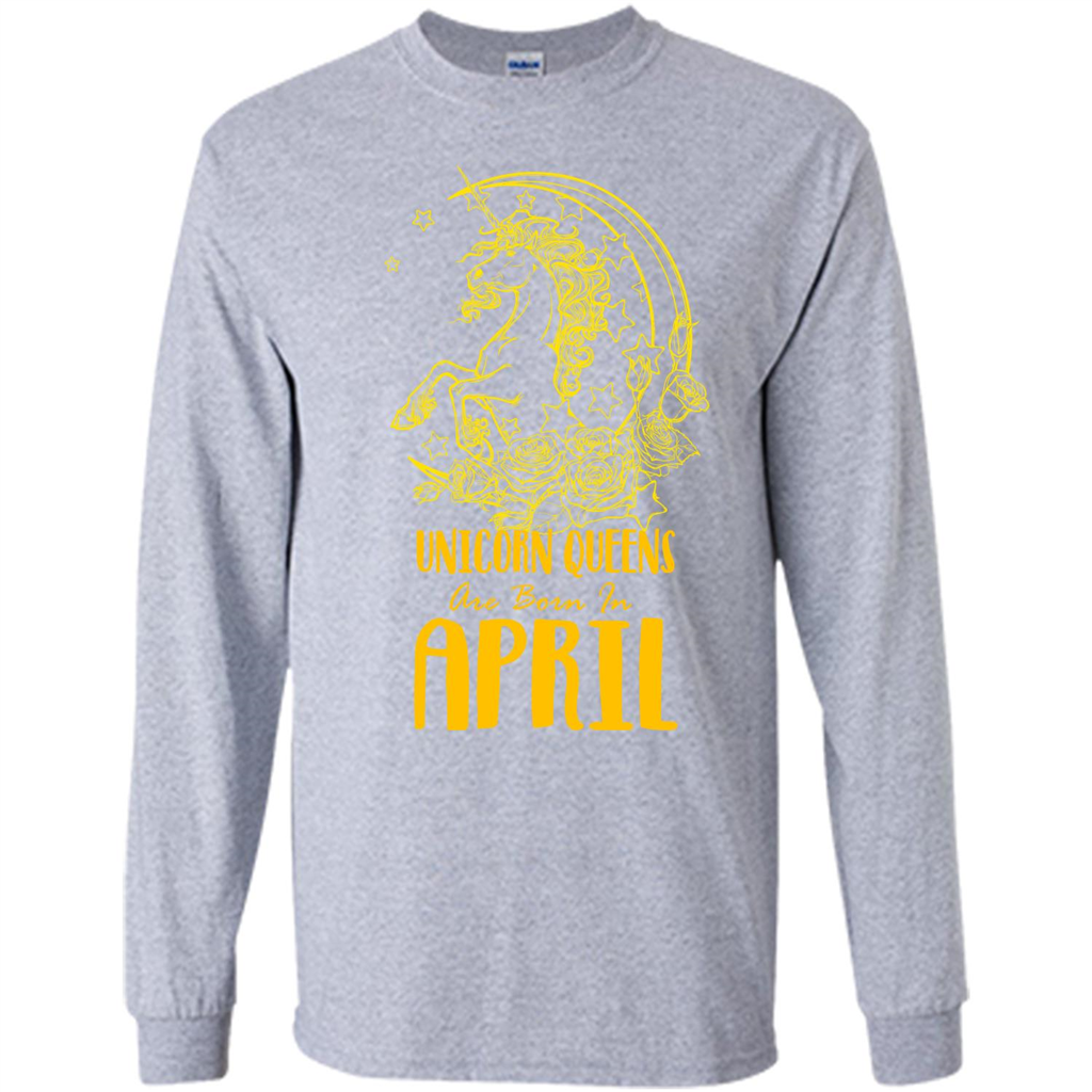 April Unicorn T-shirt Unicorn Queens Are Born In April Sport Grey