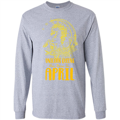 April Unicorn T-shirt Unicorn Queens Are Born In April Sport Grey
