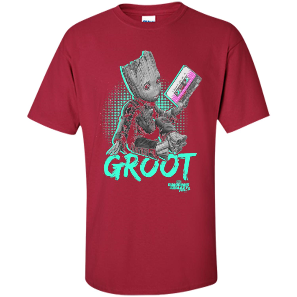 Groot Guardians of Galaxy 2 Mix Tape Graphic T-Shirt Cardinal