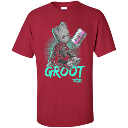 Groot Guardians of Galaxy 2 Mix Tape Graphic T-Shirt Cardinal