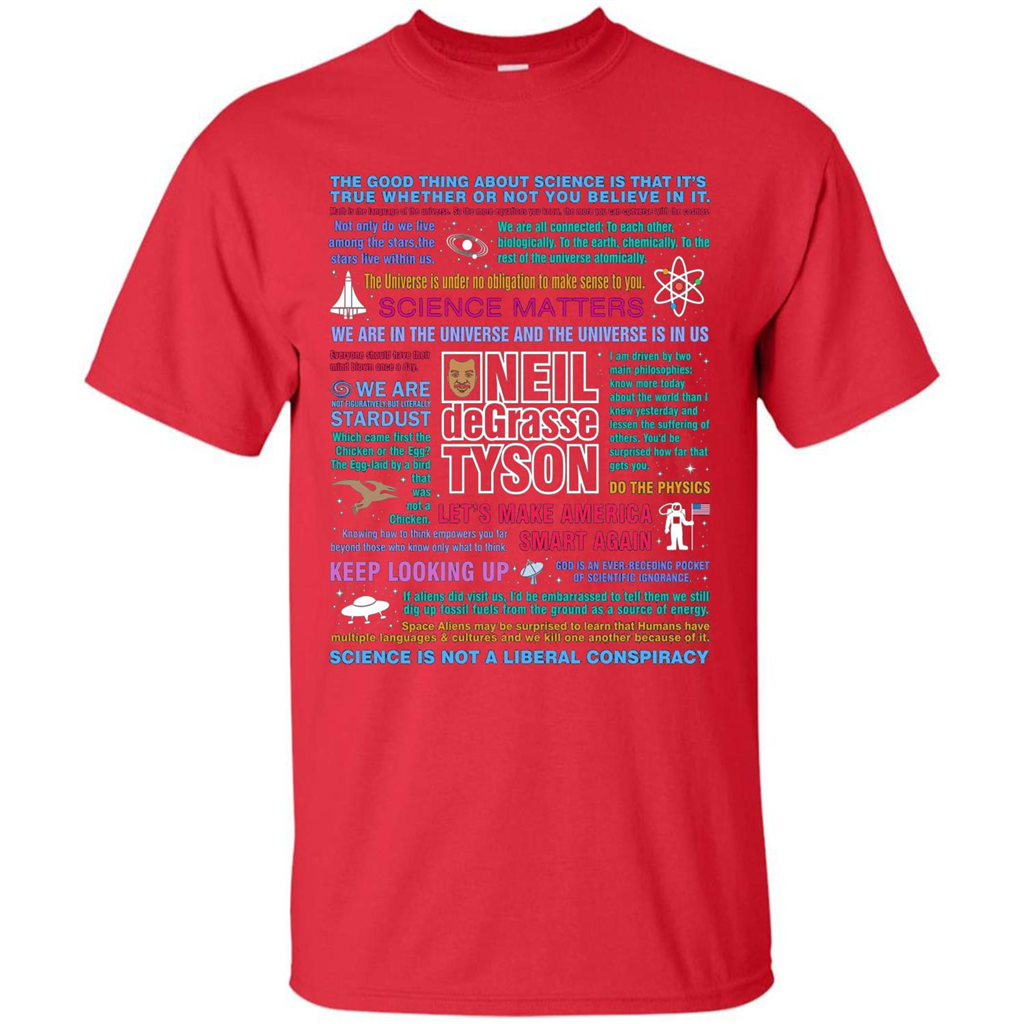 Neil deGrasse Tyson NDT Quotes T-Shirt Let's Make America Smart Again T-shirt Red