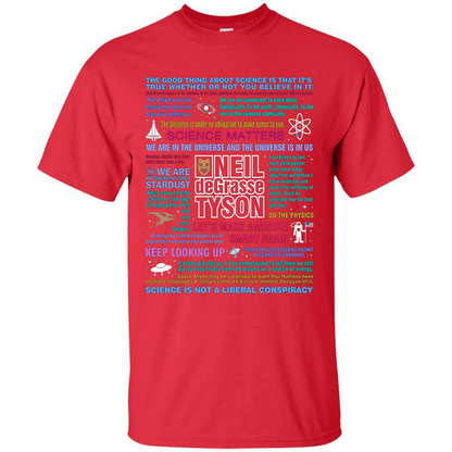 Neil deGrasse Tyson NDT Quotes T-Shirt Let's Make America Smart Again T-shirt Red