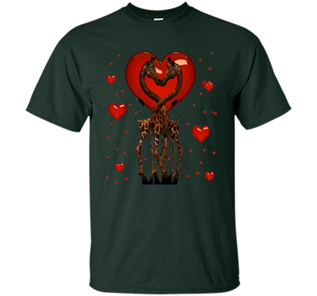 Giraffe Graphic Tee Women Kids Couples Mother's Day Gifts t-shirt Forest Green