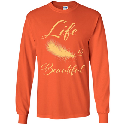 Beautiful Life Wing T-shirt Life Is Beautiful Orange